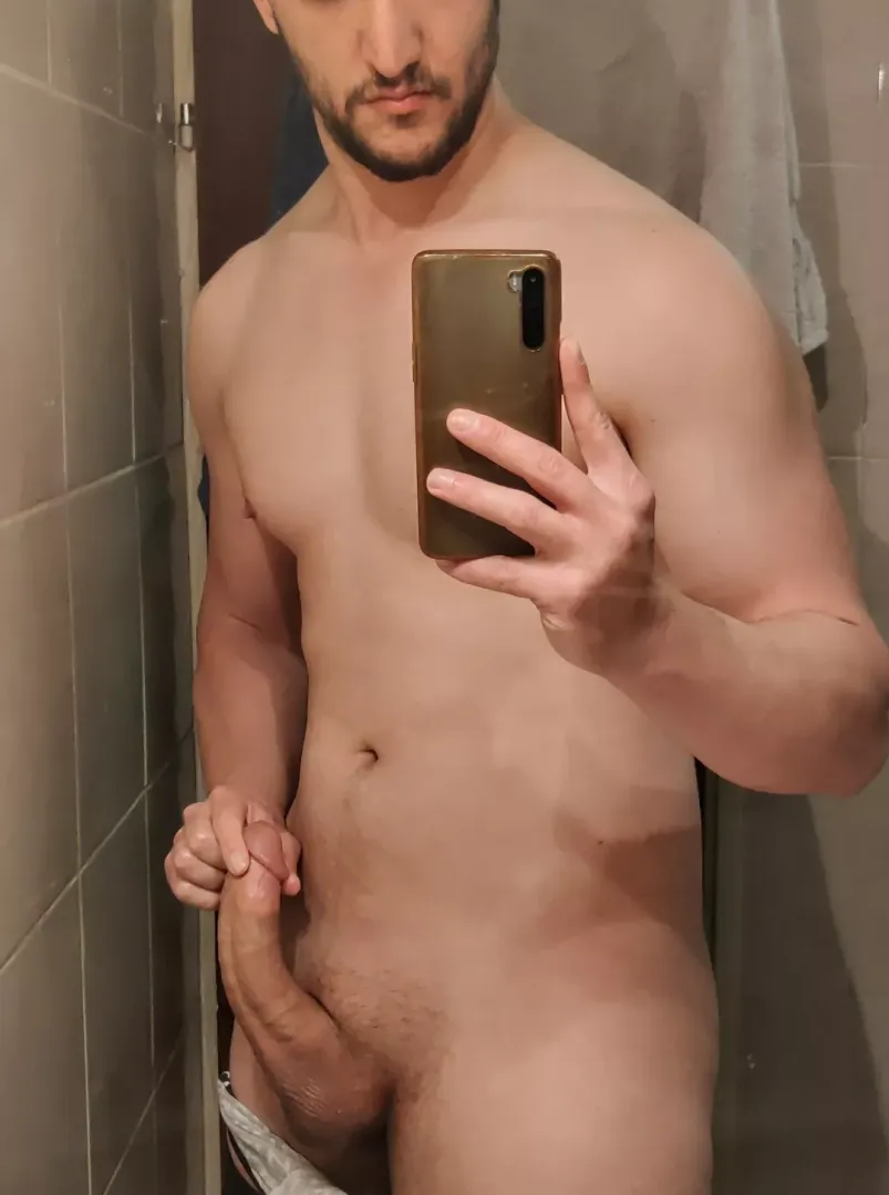 At the bathroom