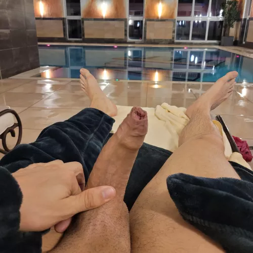 At the hotel pool