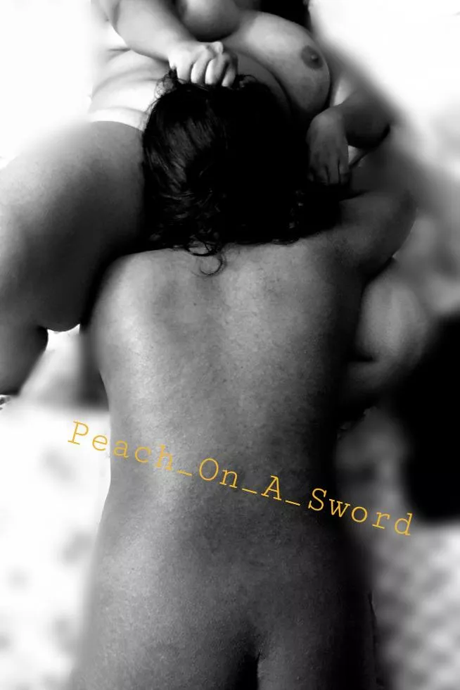 Ate a peach with a sword in me. Bliss. [F][F][M]