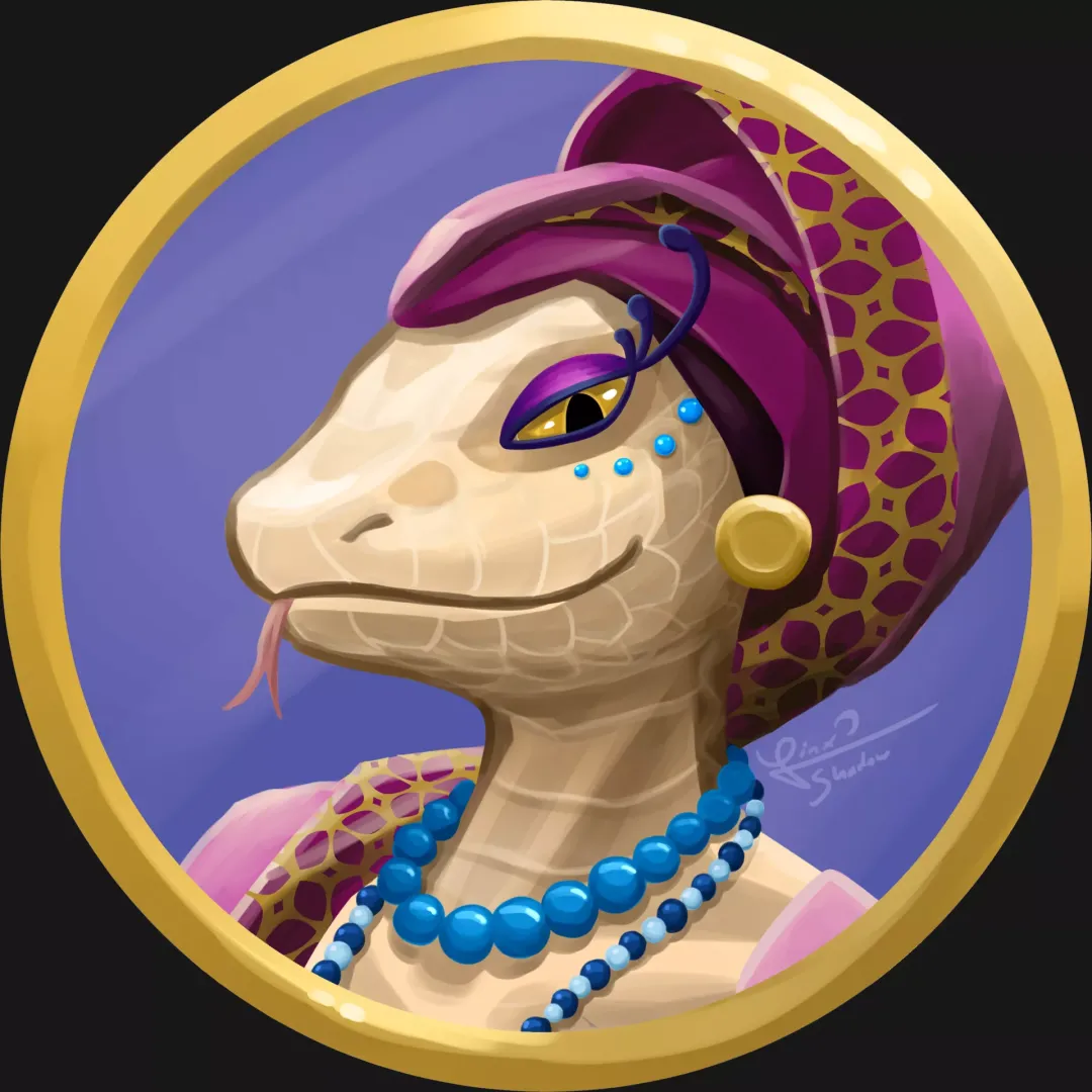 Aurelia, a scaley bard that I never got to play (but I still adore her design)