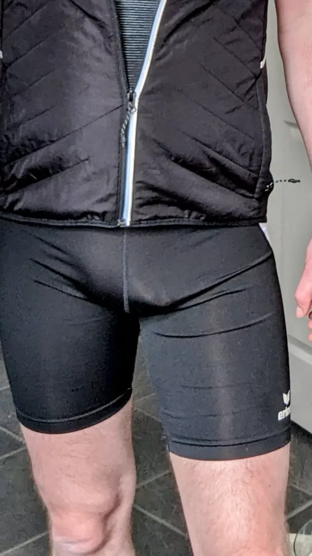 Back from a run. Love how revealing these shorts are