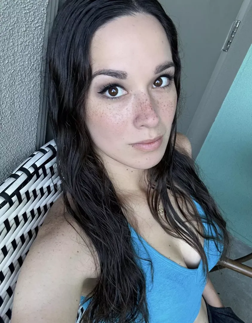Back from a swim. 