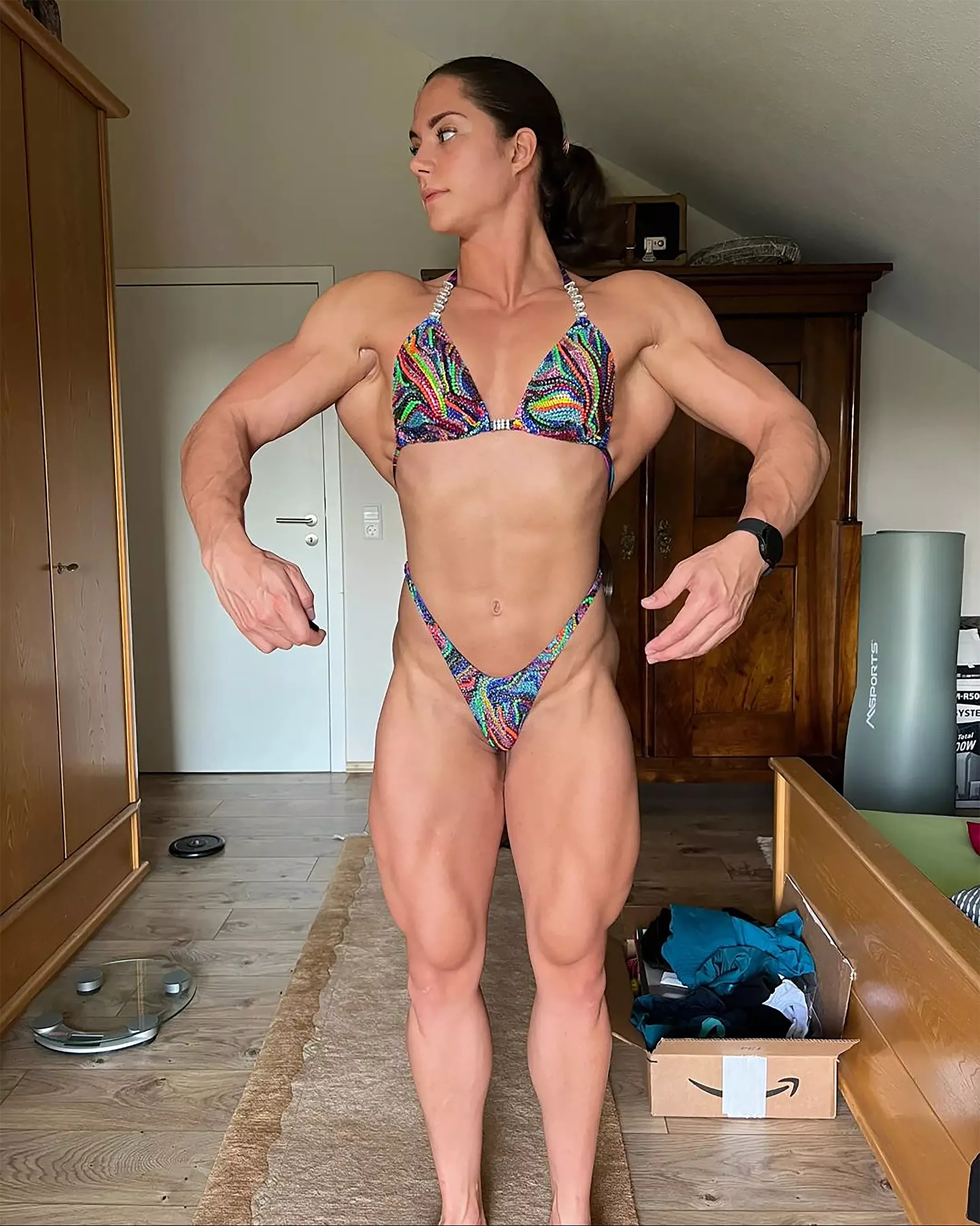Back in early September when I was 8 weeks out. I got sick and messed up my conditioning. Hopefully I step on stage soon enough!