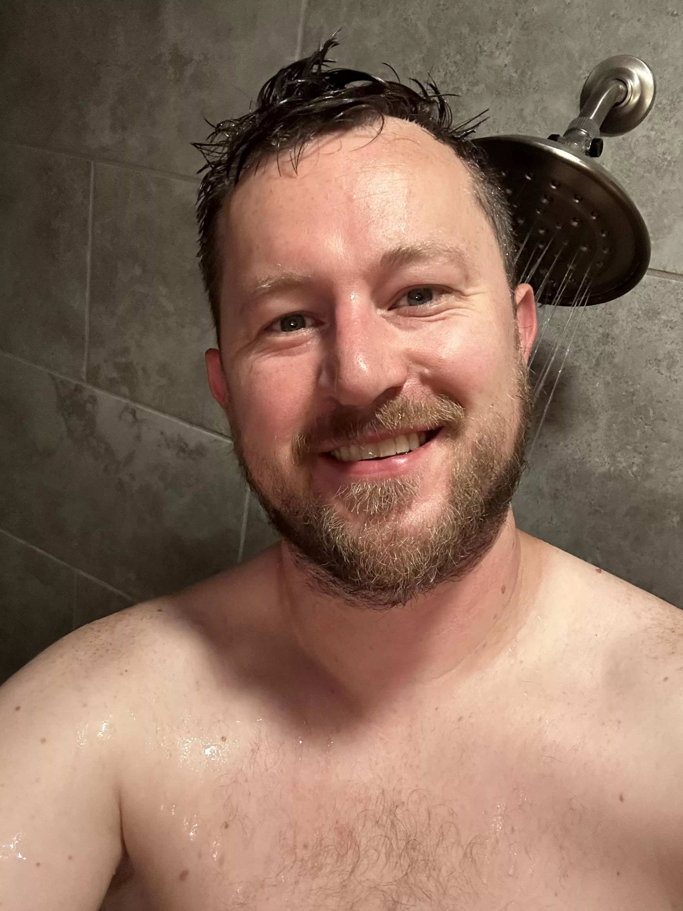 Back in the shower after a morning workout