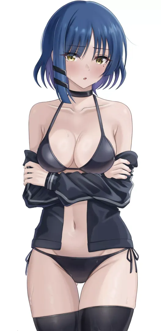 Baddie Ryo Wearing Her Black Bikini (Bocchi The Rock)