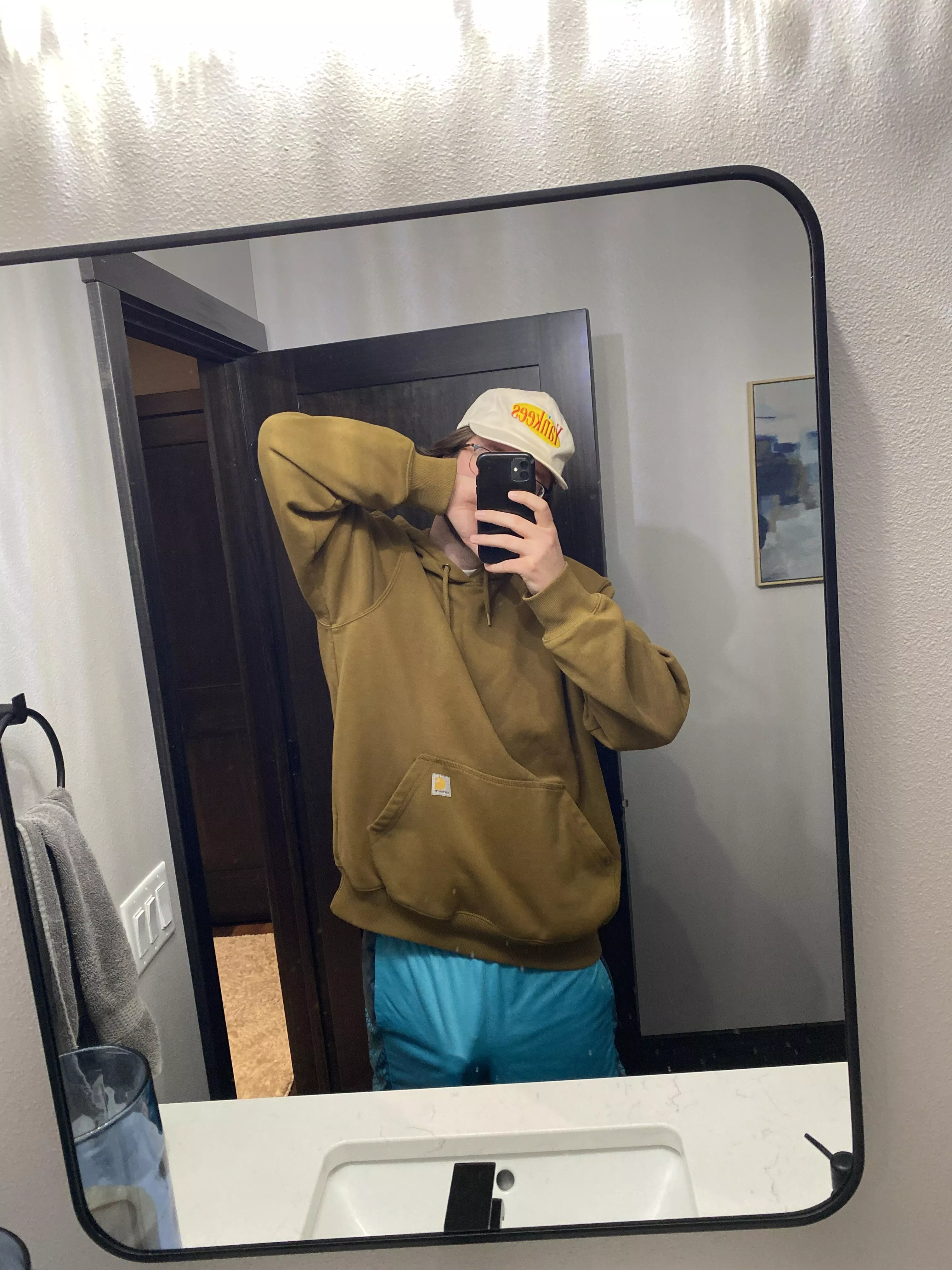 Basketball shorts are comfiest with your hand inside them