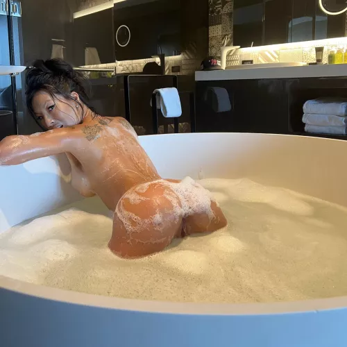 Bath time for Asa