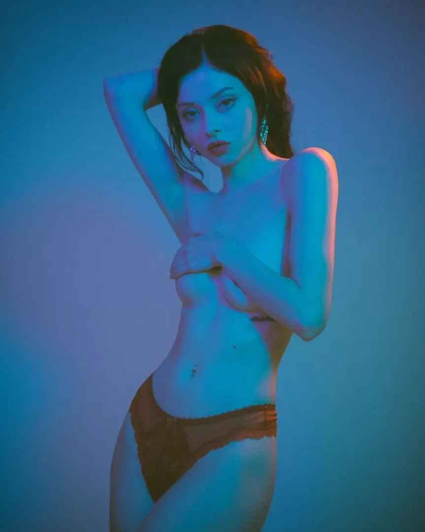 Bathed in blue