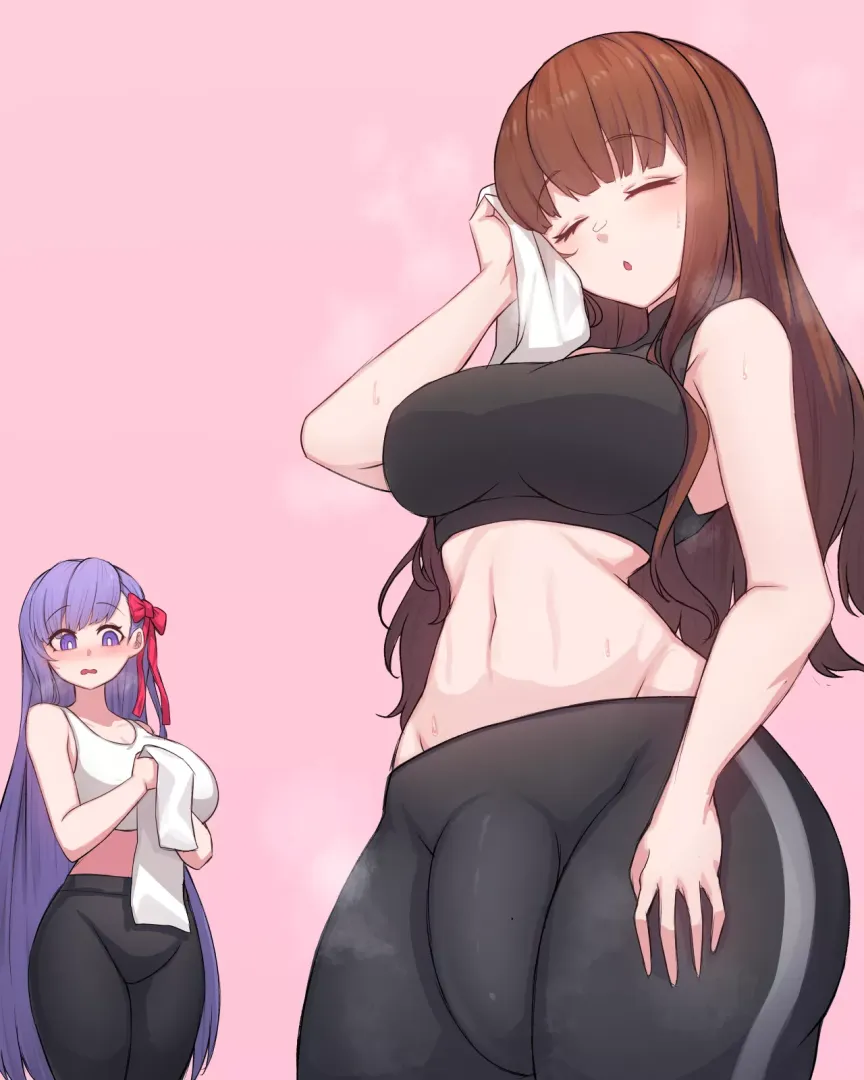 BB noticing Zabiko's bulge (rikuguma) [Fate/EXTRA]