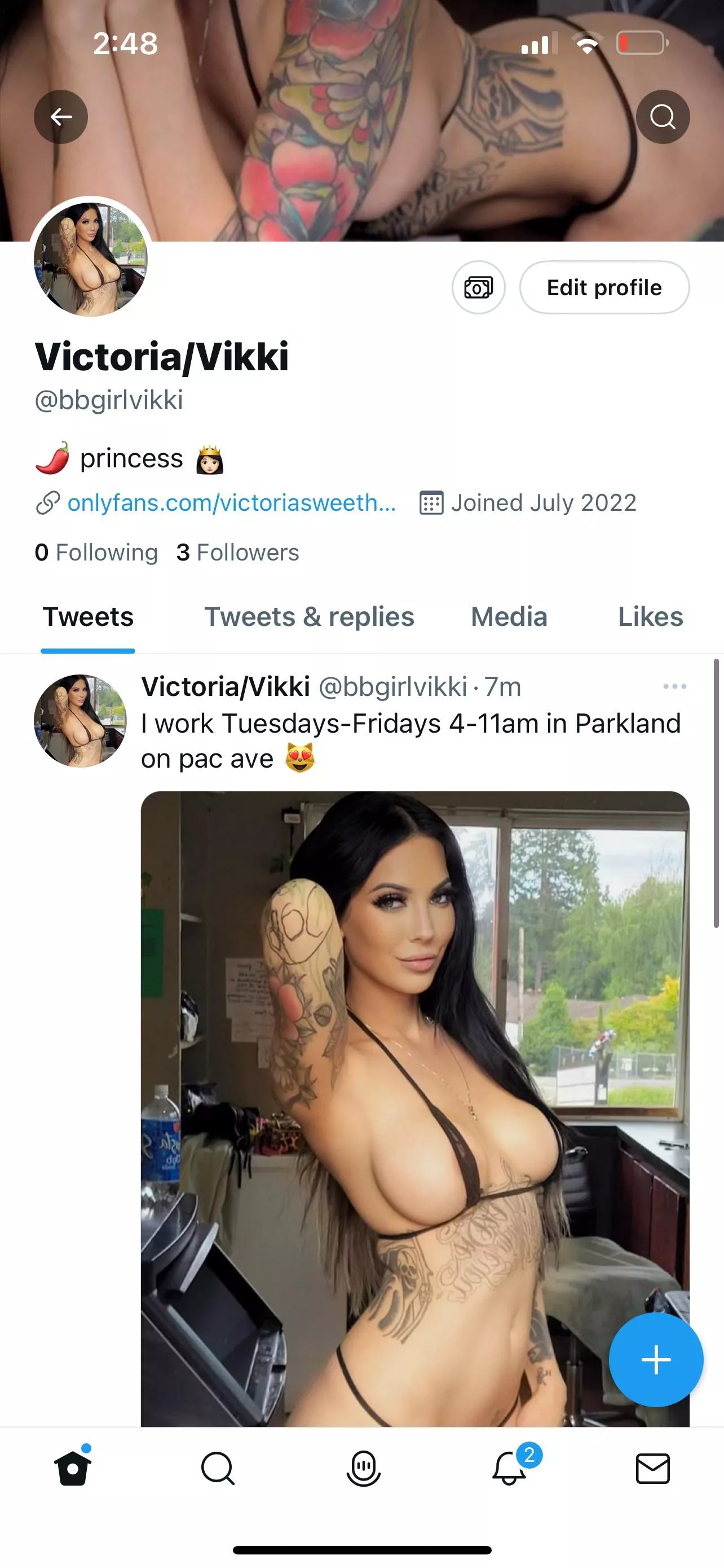 @bbgirlvikki is my new Twitter! I’ve never made one before 🙈