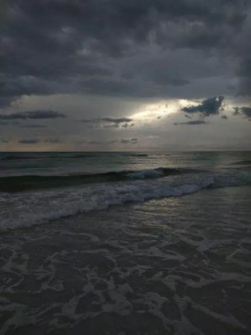 beach in the evening.