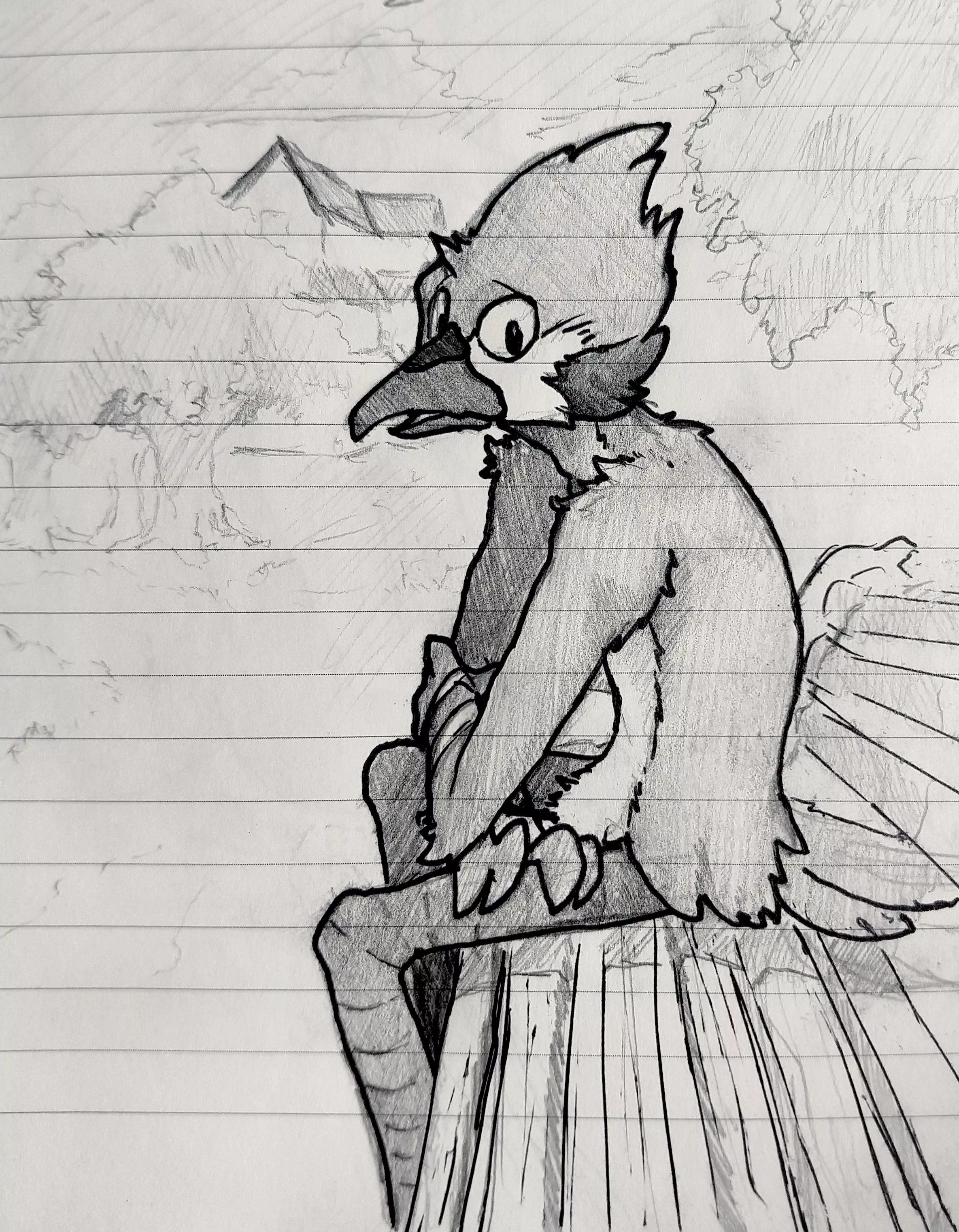 Been watching Regular Show lately, so I decided to draw Mordecai