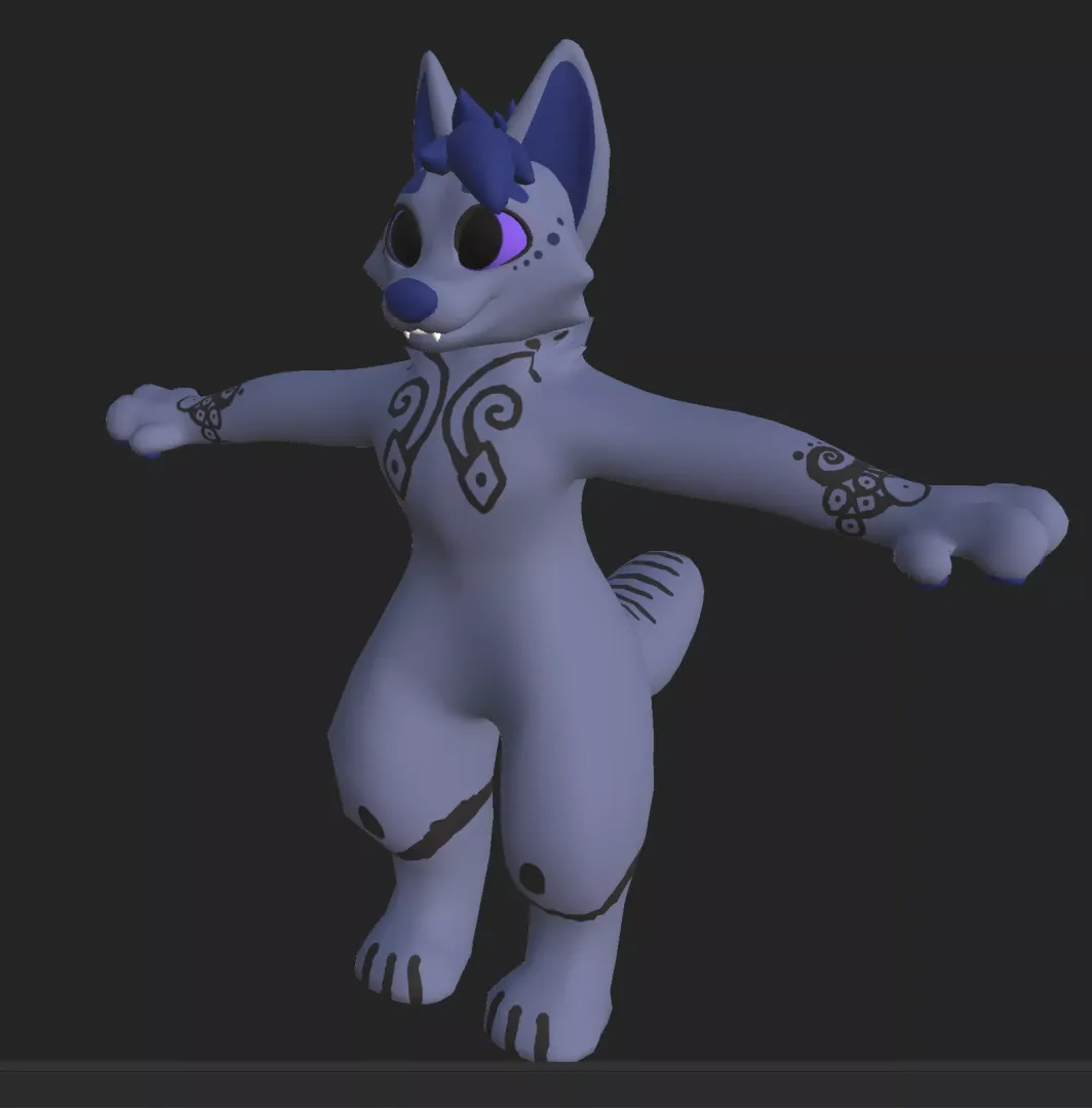 been working on my first vrchat avatar oc and looking for some friends <3