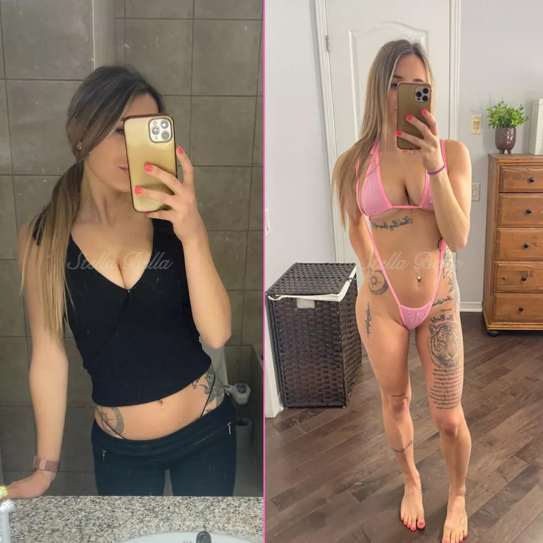 Before & After 🤪 I hope my progressions is improving daddy 😈