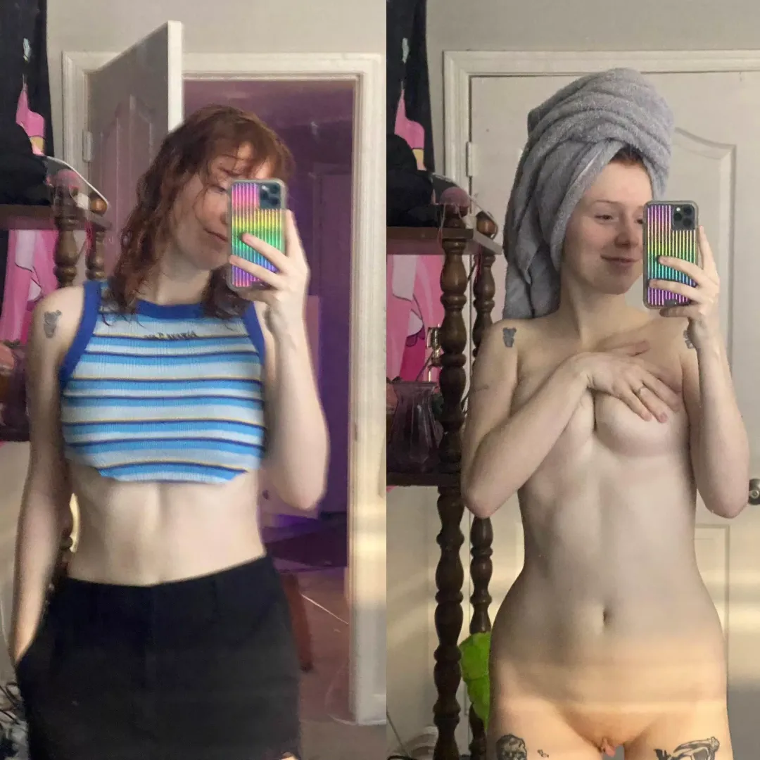 Before & after shower ^.^