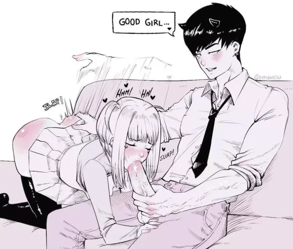 Being a good girl for her master after he is off work
