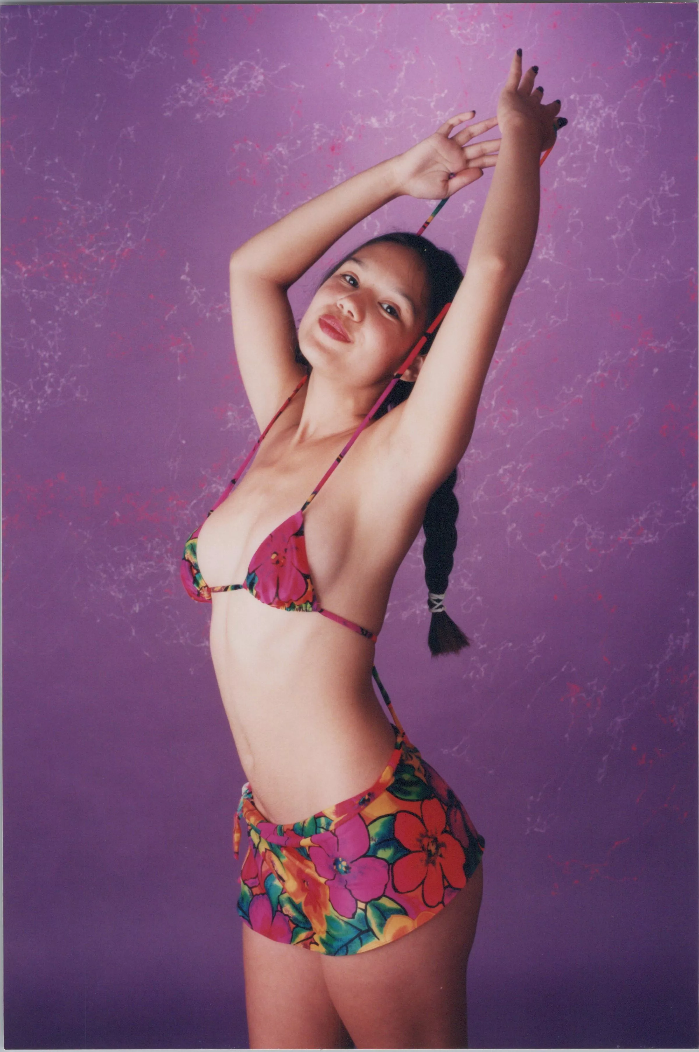 Being playful with my bikini strings....