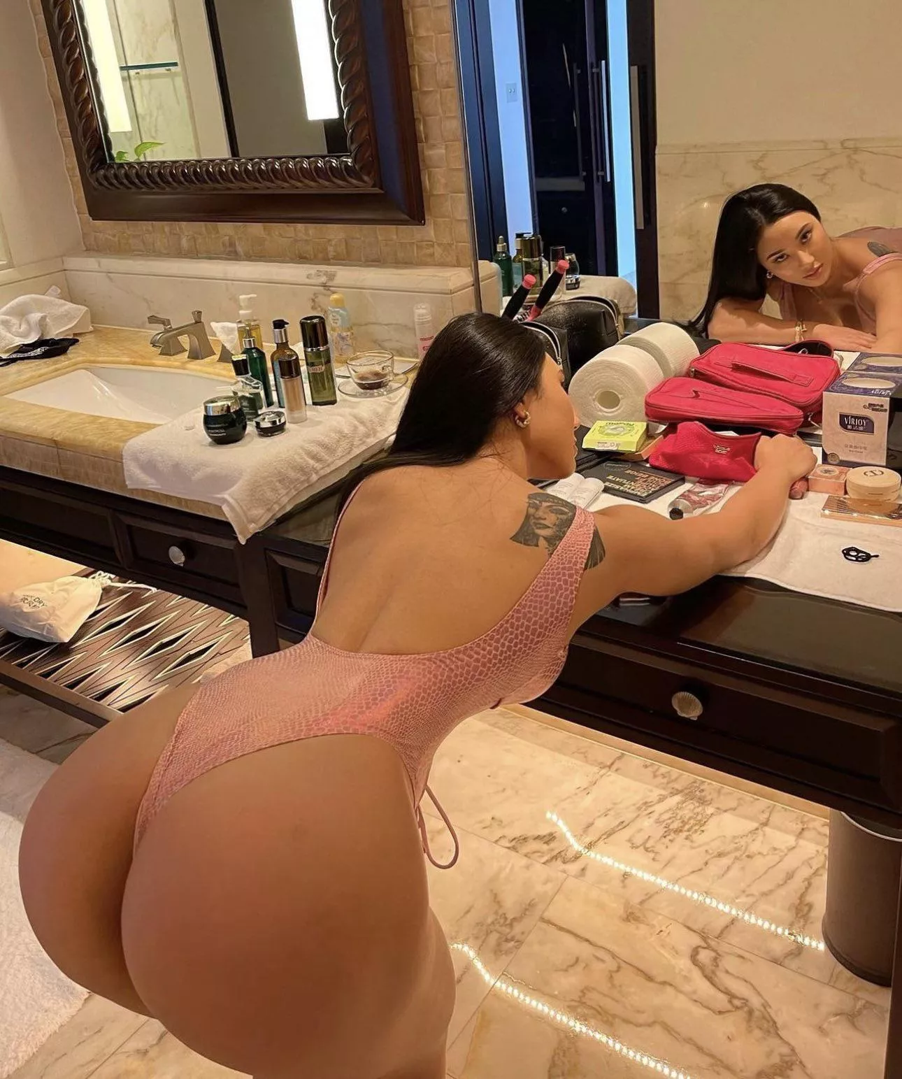 Bending over