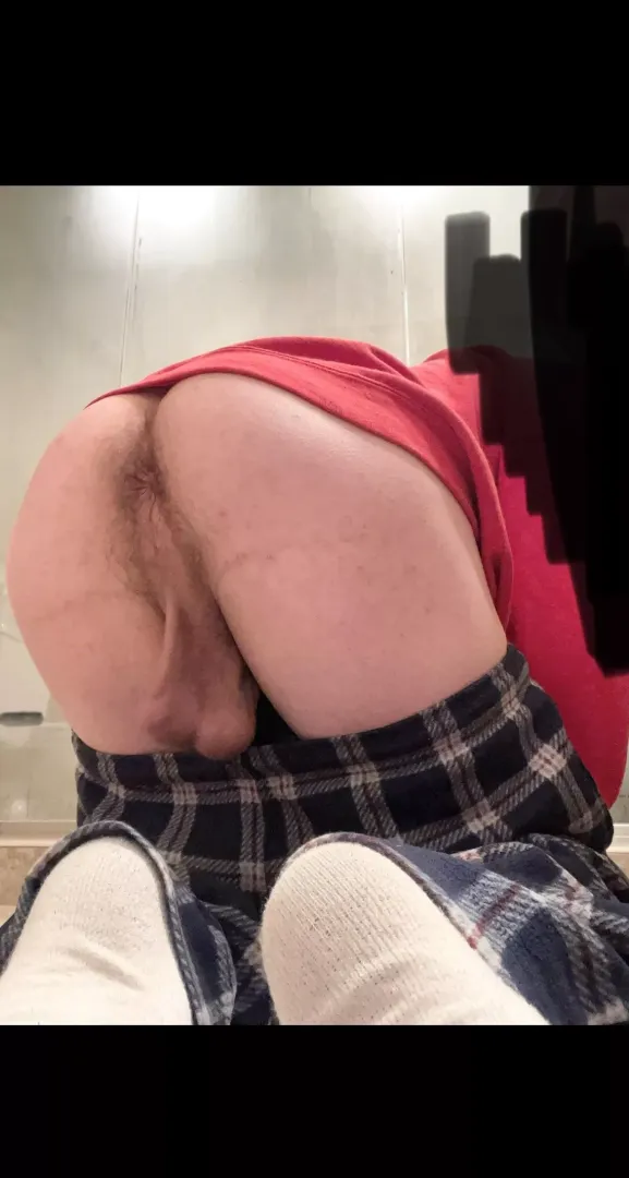 Bent over