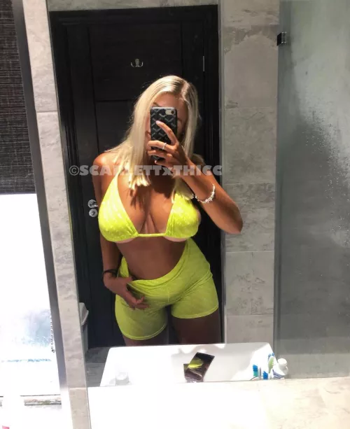 Big boobs in a bright bikini