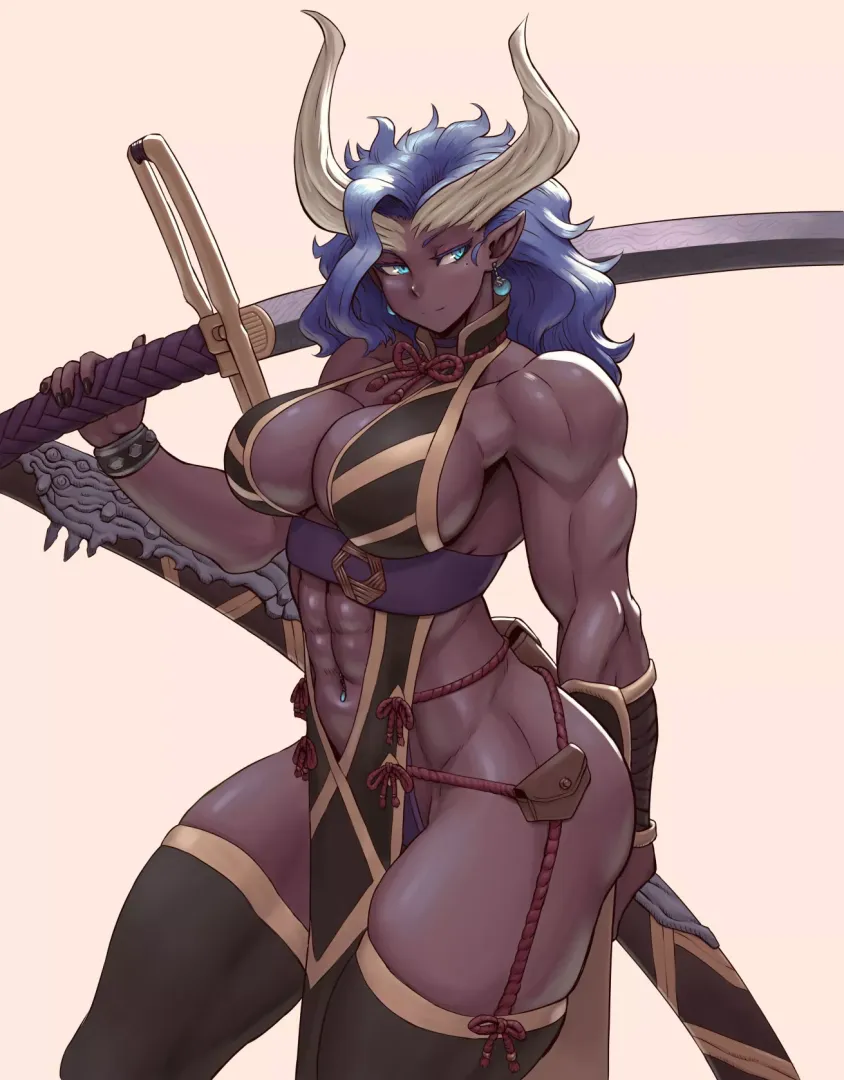 Big girl, big sword (@nonneim)