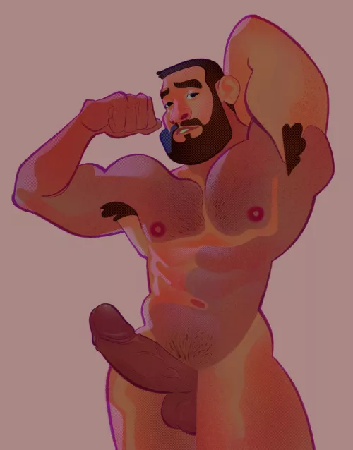 Big Hung Guy Flexing