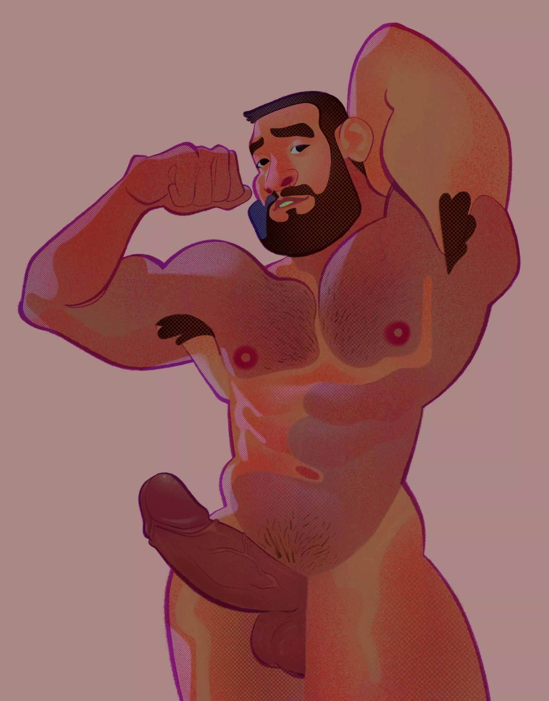 Big Hung Guy Flexing