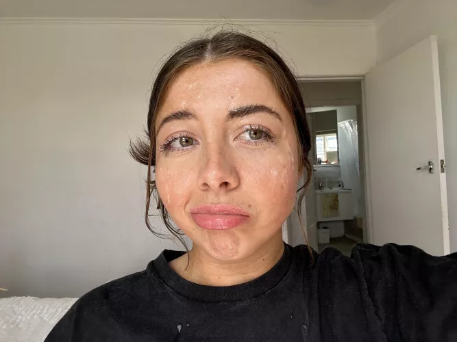 Big load on my face before class