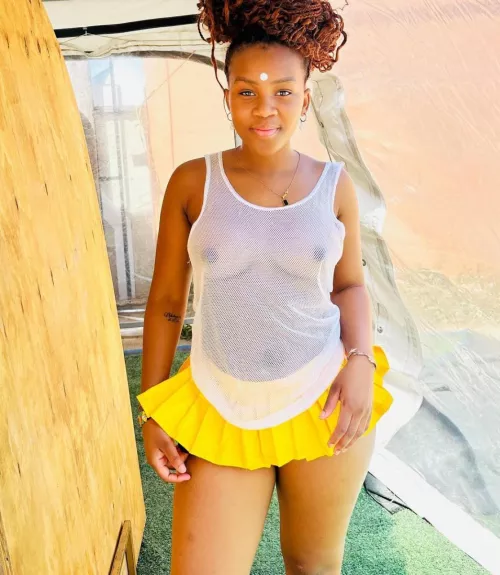 Black beauty in a Sheer shirt