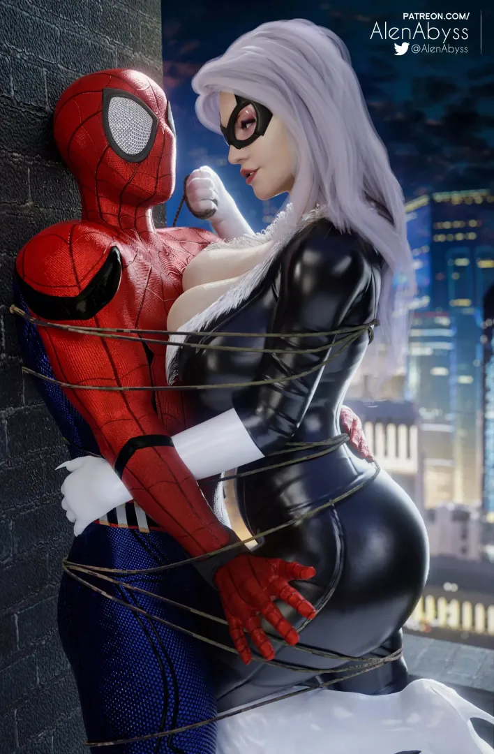 Black Cat Caught Spider Man (AlenAbyss) [Marvel]