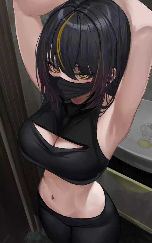 Black Crop Top & Mask
