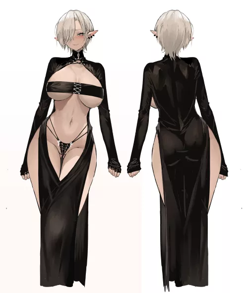 Black dress elf [Artist's Original]