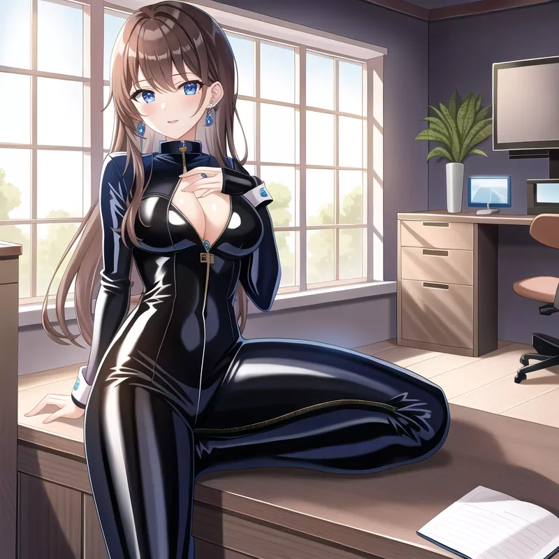 Black Latex Catsuit