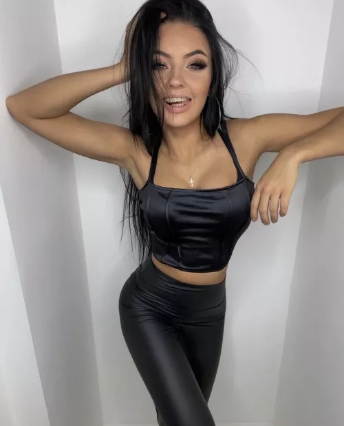 black shine outfit
