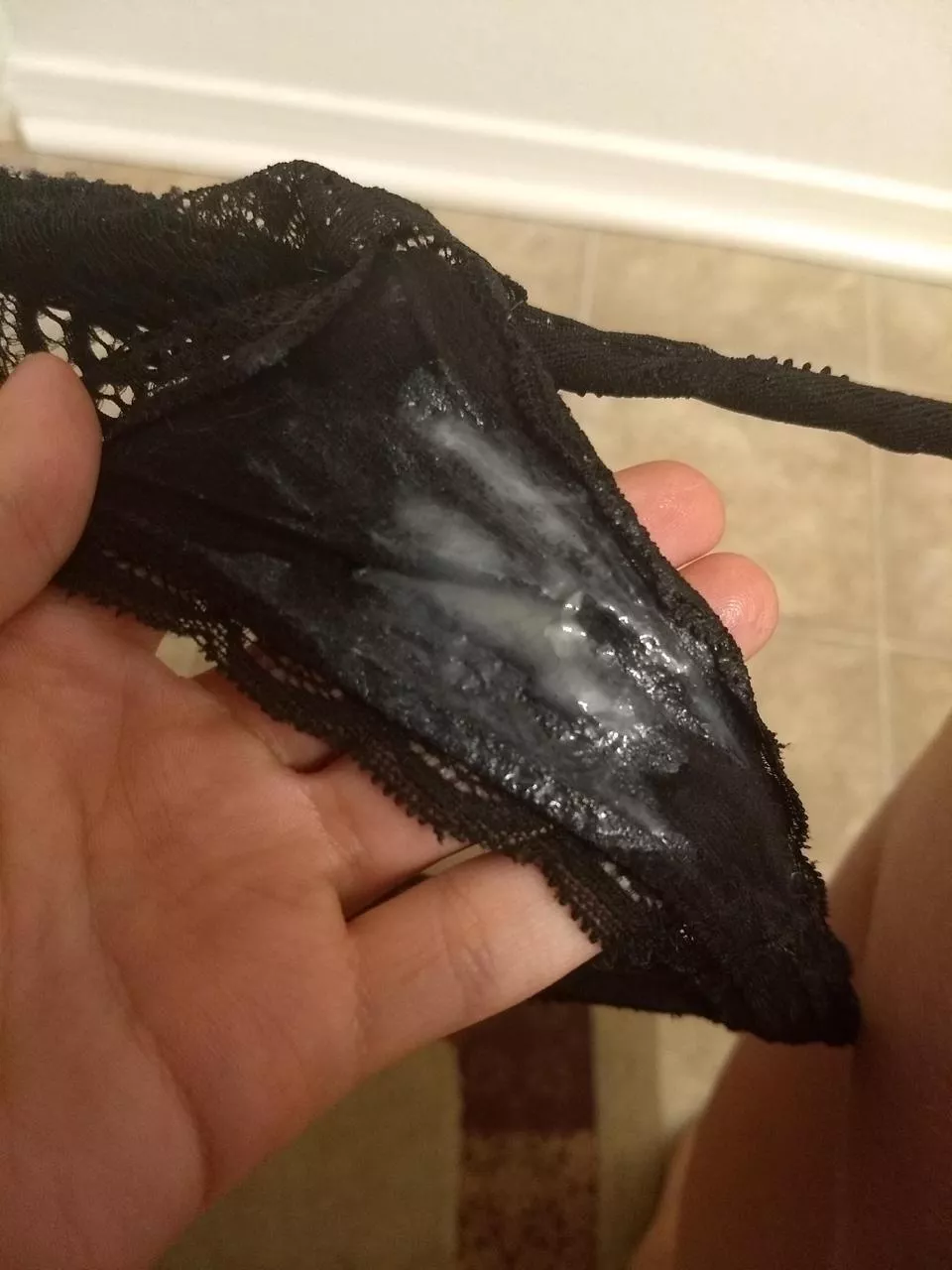 Black thong worn for 3 days! Includes free shipping, pictures and video with order to see how creamy i got them. ask to see my panty drawer. You’ll love it!
