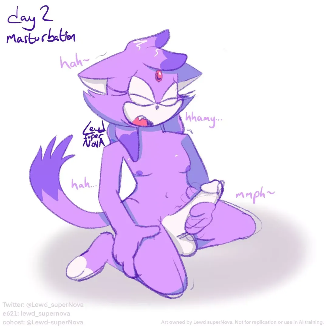 Blaze the Cat having fun (@Lewd_superNova)