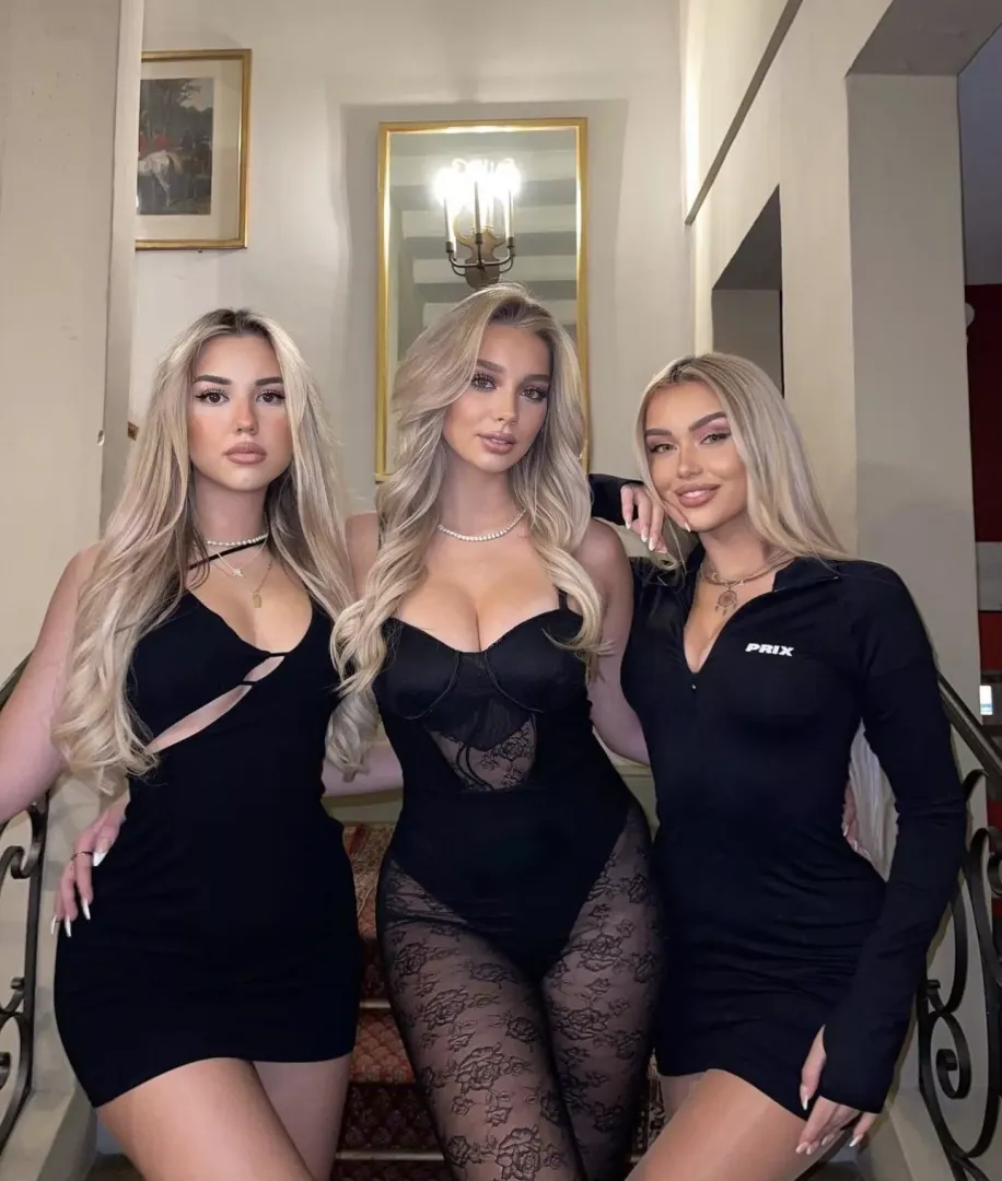 Blonde Trio in black