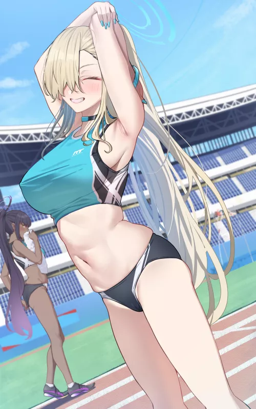 [Blue Archive] Stretching in a buruma ~