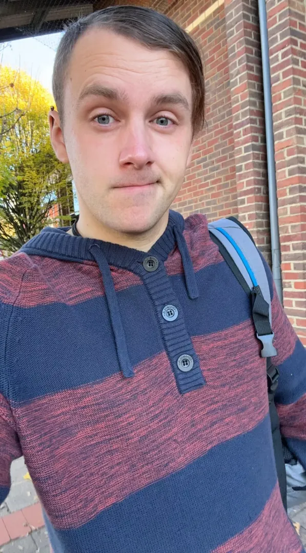 Blue eyed boy in stripes!