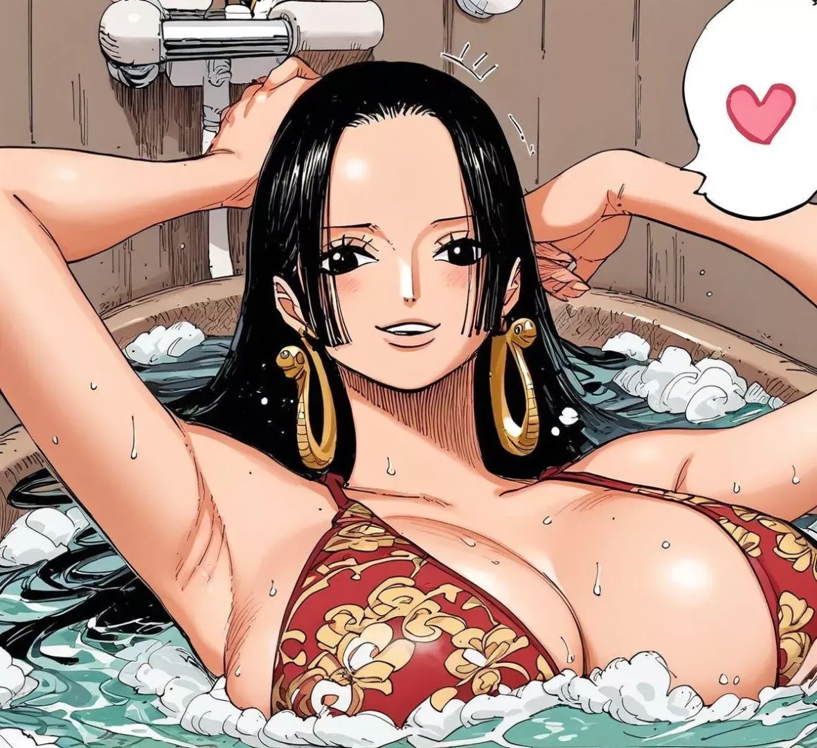 Boa invites you to bathe with her