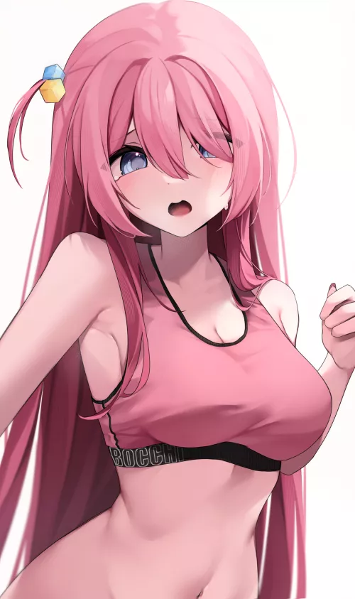 Bocchi Sweating In Her Sports Bra (Bocchi The Rock)