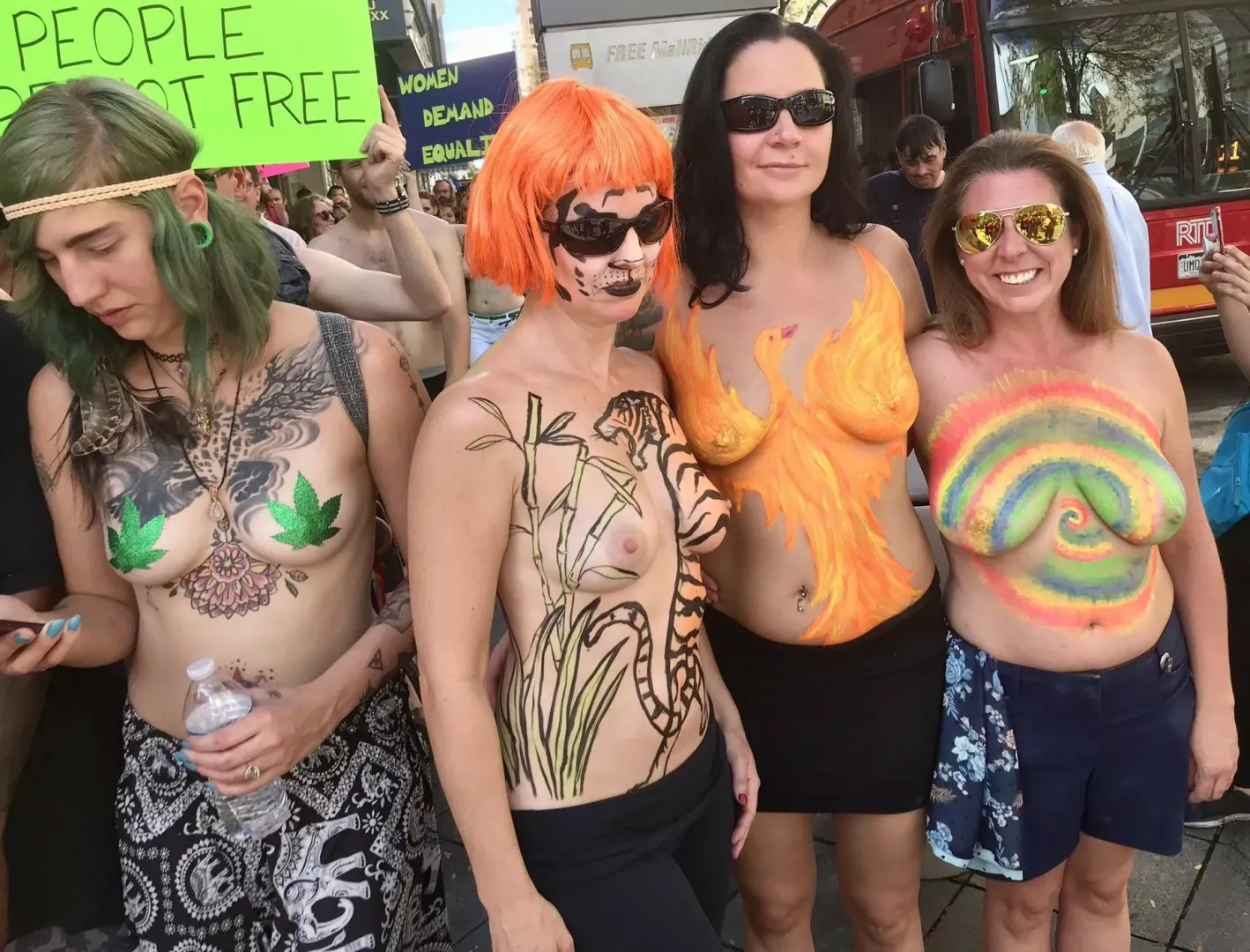Body painted MILFs