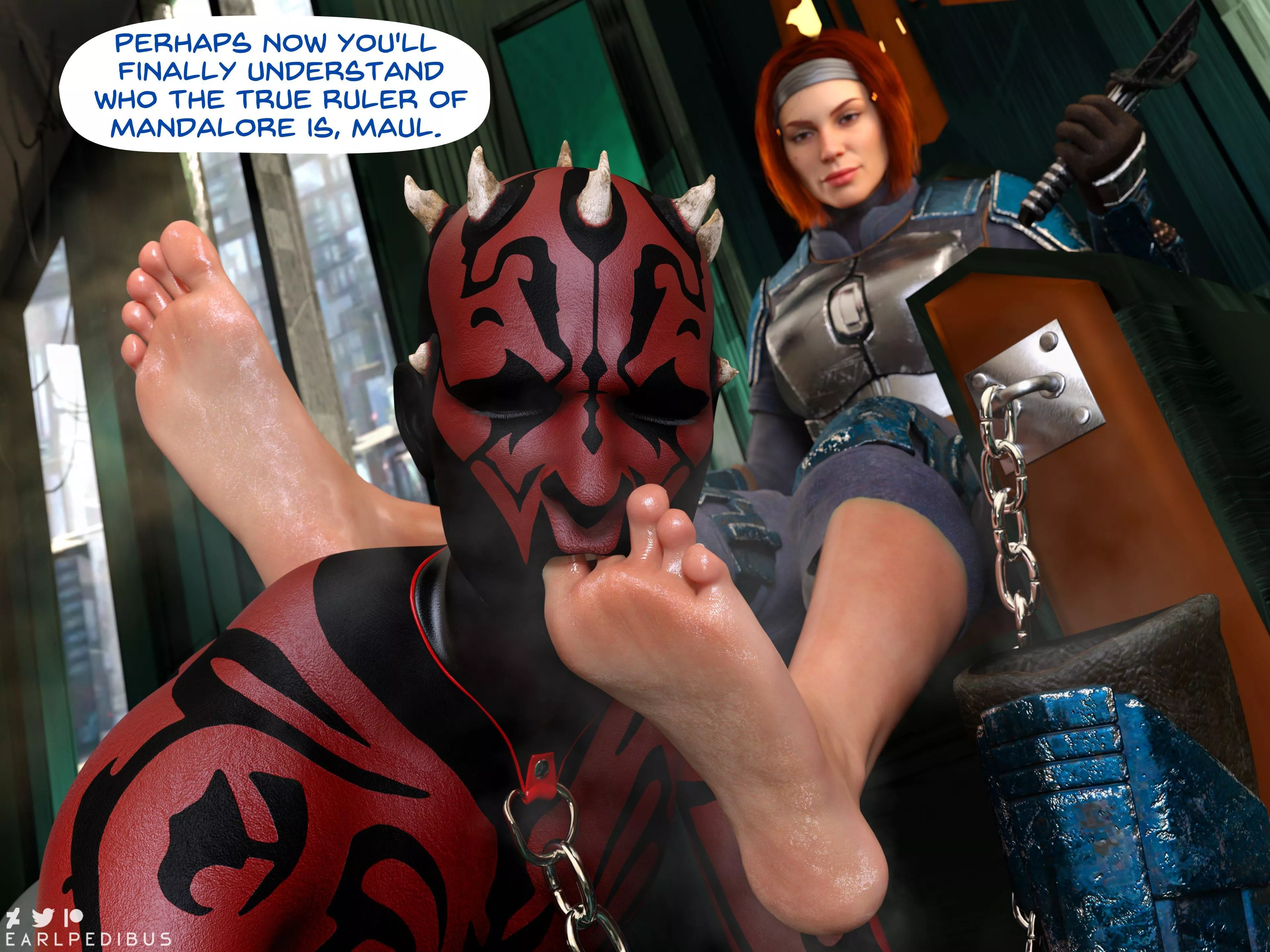 Bo-Katan putting Maul in his place (Earlpedibus)