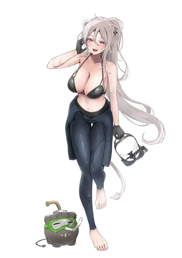 Botan after a dive
