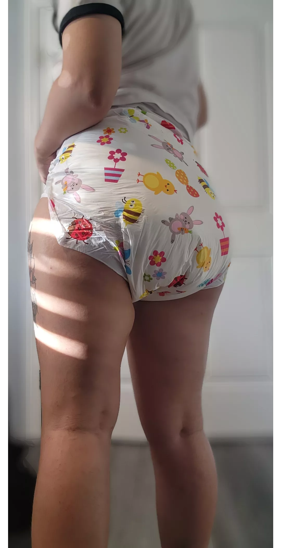 Bought new diapers and my daddy wanted me to show them off