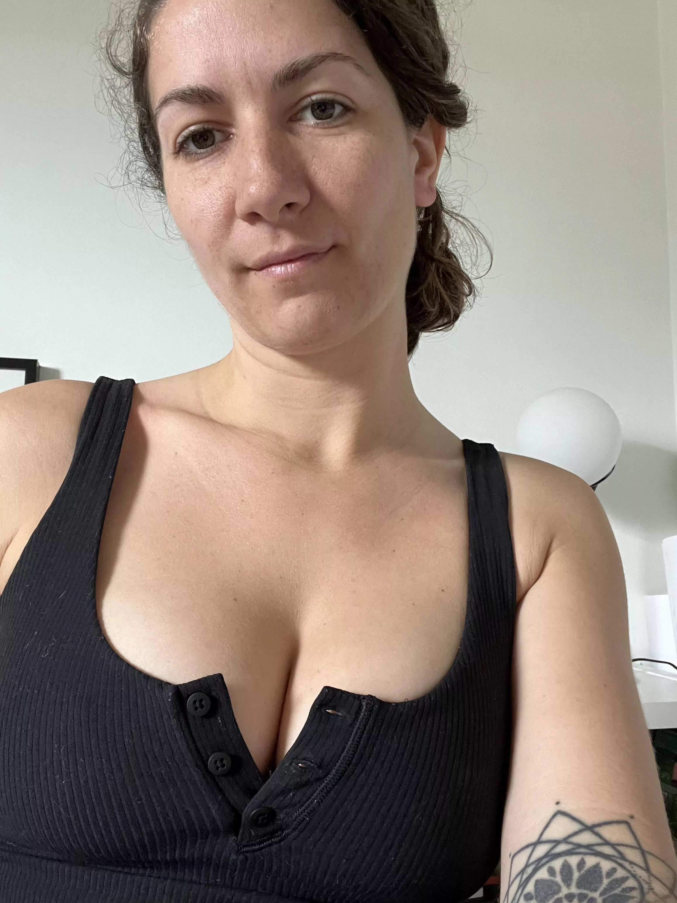 Braless and bored at my desk 