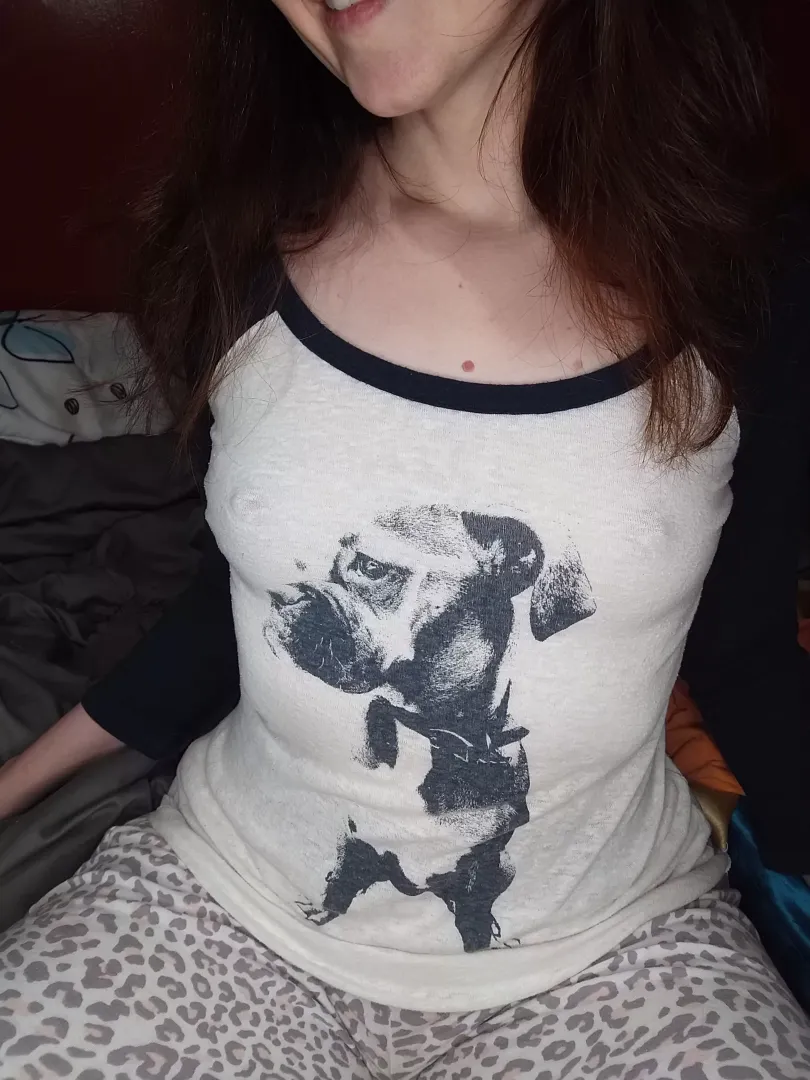 braless in bed...