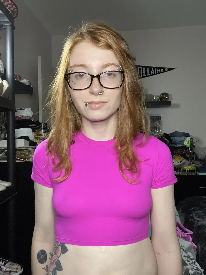 Braless in my skims crop top.