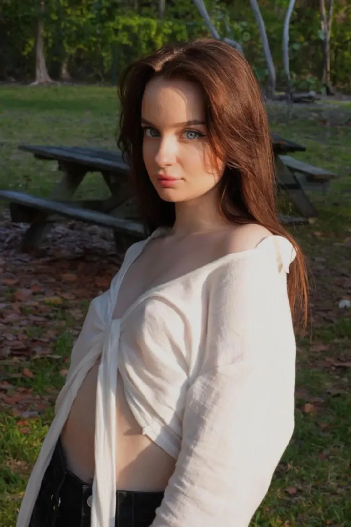 Braless walk in the park