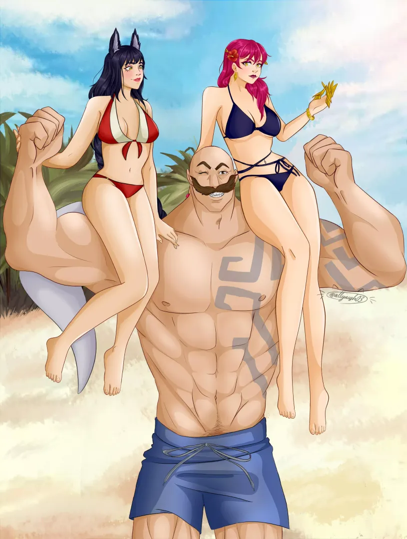 Braum gets all the ladies (crin_kavis) [league of legends]